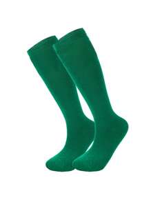 1 Pair Children's Casual Versatile Knee-High Socks, Girls' Solid Color Dance Socks, Suitable For 7-12 Years Old Boys And Girls For Daily Wear