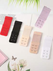 6件/3件文胸带延长带舒适可调节文胸搭配女士内衣及内衣配件柔软可调节文胸带延长扣黑色、白色、红色和米色舒适搭配2排2钩不锈钢设计增强支撑透气涤纶面料休闲多种款式可选轻松 - 彩色 - 查看 6