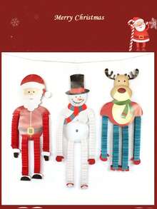 1 szt. Wiszące ozdoby świąteczne, rozsuwane nogi i ramiona, urocze renifery/święty Mikołaj/bałwan, dekoracja na przyjęcie w domu na drzewie