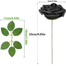 Conjunto com 30 ou 7 unidades de flores artificiais com hastes, flores de espuma verde-escuras, 8 cm de diâmetro, toque realista, rosas de espuma para projetos DIY, ideais para buquês de casamento/decoração de mesas, cenários para festas ao ar livre, decoração de ambientes/mesas, jardins/vasos de plantas, Dia dos Namorados, Dia das Mães, aniversários e também como presentes. - Verde escuro - Ver 2