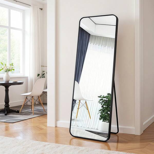Full-Length Mirror, Wall-Mounted, Stand Mirror, Shatterproof, Dance Mirror, Foldable, Full-Body Mirror, Lightweight, Aluminum Alloy Frame, Easy To Carry, Width 36 X Height 143 Cm, For The Bathroom, Entrance, Makeup, Bedroom