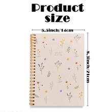 1pc A5 Spiral Notebook, Vintage Floral - Inspired Journal, Retro Cream Background With Dainty Flowers, Spiral Bound For Flexibility, Perfect Back To School Gift For Students, Charming Present For Friends School Supplies - A5 - View 2