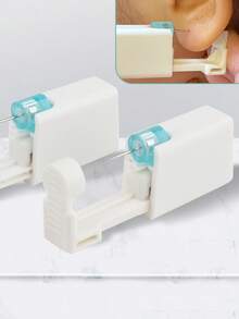 6pcs Disposable Ear Piercing Gun With Built-In Ear Studs-Safety Self Ear Piercing Tool Set Disposable Sterile Piercing Unit Studs Flower Style Piercing Gun Piercer Tool Machine Body Piercing Jewelry