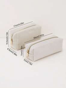 1 Pc Custom Heat Transfer Corduroy Pencil Case, With Customizable Text, An Essential Stationery Organizer, Makeup Bag, Toiletry Bag, And Travel Essential. Large Capacity, Suitable For School And Office Use. A Creative Gift, Perfect For Thanksgiving, Birthdays, And Back-To-School Seasons.