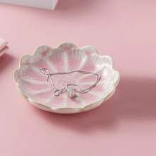 Jewelry Dish, Flower Shape Ring Dish, Pink Earring Tray, Cute Jewelry Holder, Bowl, Flower Pink - 粉紅色花 - 查看 2