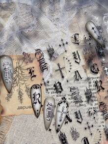 1 Miếng dán trang trí móng tay siêu mỏng và bền, miếng dán nghệ thuật móng tay siêu mỏng và liền mạch, miếng dán trang trí móng tay tự làm, dụng cụ làm móng. - màu đen - Xem 5