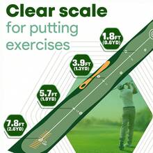 Golf Putting Mat Indoor & Outdoor Professional Practice Putting Green Mat With Distance Marker Anti Slip Backing Golf Accessories Portable Training Matt - Green - View 2
