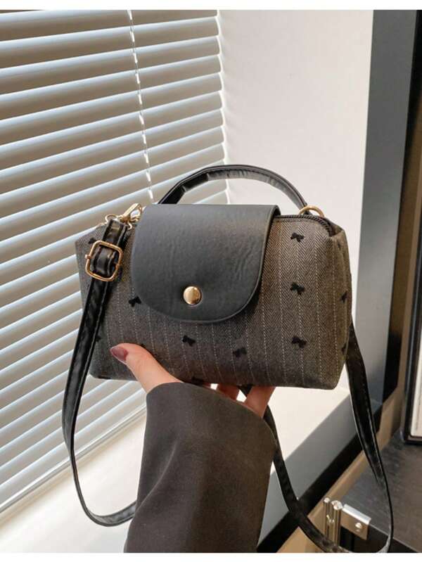 New Fashion Butterfly Buckle One Shoulder Diagonal Crossbody Bag, Minimalist Versatile Handbag For Women