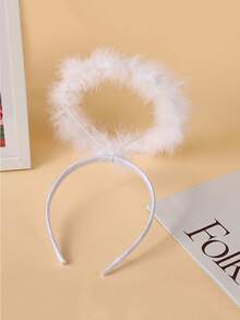 1 件天使光环头带羽毛天使头带，光环发带，成人青少年女孩女士服装配饰派对配饰，主题派对服装配饰，万圣节角色扮演道具 - 彩色 - 查看 5