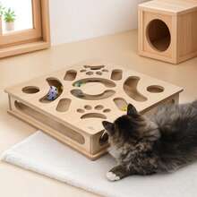 1 طقم ألعاب تفاعلية للقطط، ألعاب ألغاز للقطط مع نفق ممر ومرقرقات جرس، مصنوعة من مواد متينة، مناسبة للقطط المنزلية