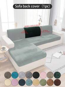 1 pieza Funda de cojín de sofá de peluche de zorro plateado gris oscuro, minimalista clásica, funda protectora decorativa a prueba de polvo de unicolor y elástica, adecuada para hotel, dormitorio, decoración de sala de estar, decoración de habitación, negro, gris claro, caqui, decoración de otoño, decoración de habitación, vuelta al colegio, útiles escolares