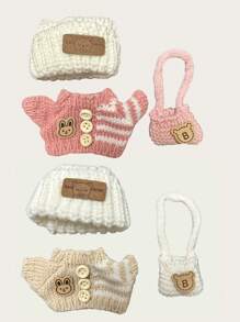 1/2 Sets Fashionable Clothing Sets Suitable For Labubu (Without The Doll), Hand-Woven , Cute Clothes, Bags, Hats, DIY Fashionable And Interesting Accessories, Suitable For Daughter's Birthday, Anniversary, And Holiday Gifts, Christmas Gift
