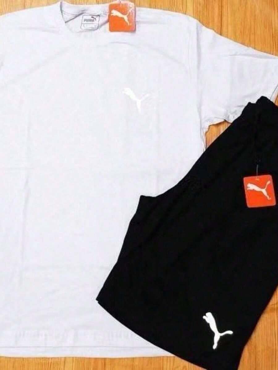 Men's Set Kit Shirt T-Shirt Plus Bermuda Shorts Tactel Light And Comfortable - White - View 1