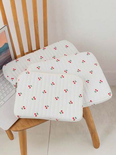 11 Inch 13 Inch 15 Inch Cherry Pattern, Floral Light Love Simple Zipper Laptop Tablet Computer Case, Suitable For Women Work, Also Very Suitable As A Teacher Gift, Backpack, College Supplies, Back To School, School Supplies, Teacher And College Student Classroom And Laptop Bag, Classroom Bag, Storage Bag, Classroom Organization Bag School Stuff Bag For School Laptop Bag For Women Mac Book Casemacbook Case College Essentials Laptop Sleeve