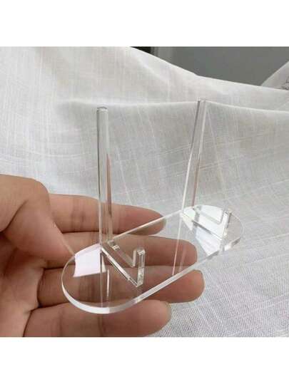 10/30pcs Baaji Display Stand, Single Badge Millet Storage Rack, Acrylic Commemorative Coin Streamer Transparent Perimeter Sign Stand, Clear Plastic Desktop Holder, Boho Style, No Electricity Required