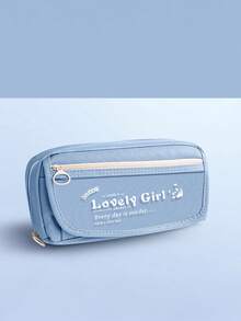 1 件多层大容量铅笔盒，简约设计，适合学生文具收纳、考试、课堂奖励、返校