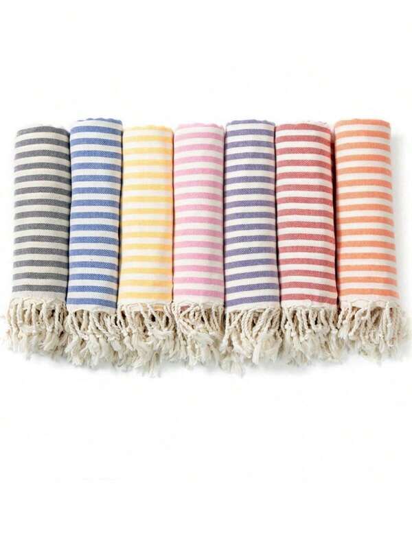 1 Stück türkisches Fransen Strandtuch, buntes gestreiftes schnell trocknendes Strandtuch, extra große leichte und dauerhafte rutschfeste Strandmatte