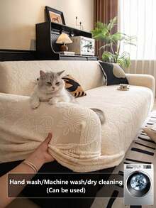 玫瑰花卉图案提花沙发套 - 弹力布艺沙发垫，田园风格个性化沙发套，四季防宠物抓沙发垫，通用沙发装饰和家具保护套，适用于客厅、餐厅、卧室、书房 - 适合 1/2/3/4 座沙发