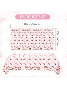 Cherry Pink Bow Theme Party Decorations Kit - Summer Girls Birthday Party Supplies With Banner, Paper Plates, Balloons For Cake Table Decoration - Sweet Cute Photo Booth Backdrop