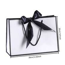 1 pieza/5 piezas Bolsas de regalo con lazo negro simple y asa