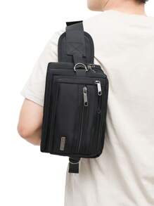 新款时尚小众设计多口袋斜挎包休闲轻便日常通勤大容量多层牛津布商务收银钱包简约百搭户外运动跑步骑行腰包度假旅行便携胸包