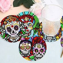 全新 DIY 钻石画，全钻水钻杯垫/装饰品，适用于客厅/卧室，适合作为万圣节礼物 - 彩色 - 查看 7