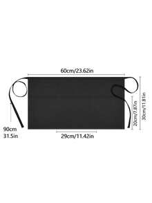 1 pieza Delantal de poliéster personalizado unisex con 3 bolsillos, diseño de cintura corta para cocina, hotel, restaurante, camareros, cocina, repostería, delantal de chef - Multicolor - Ver 3