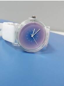 Reloj de mujer adorable y pequeño de KEZZI, con efecto degradado transparente - Blanco - Ver 4