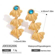 Uworld Women's Personalized Boho Style Starfish Shell Earrings 18K Gold-Plated Stainless Steel Waterproof Jewelry Designer