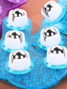 360° 旋转硅胶身体按摩器，带九个钢球 - 全身、腹部、腿部和背部肌肉工具，耐用且符合人体工程学的设计，可增强灵活性和循环、学校、返校、旅行、旅行必需品、家庭必需品、水疗、按摩工具、按摩、按摩器、水疗 - 彩色 - 查看 4