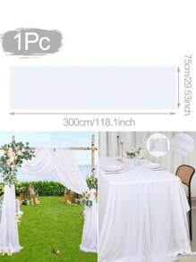1 pieza Tela de gasa romántica blanca de 8 metros, cortina de unicolor largo de uso múltiple para fondo de fiesta, decoración del hogar, fondo de la habitación de la boda y el cumpleaños, decoración de la ceremonia, cubierta de mesa, decoración escénica, decoración navideña