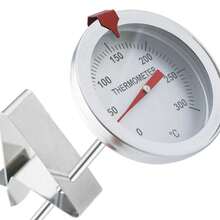 Termómetro de sonda de acero inoxidable para cocinar, aceite y carne, 0-300°C, también se puede utilizar como termómetro para alimentos para bebés, carne, sopa, yogur, mermelada, etc. - Plateado - Ver 7