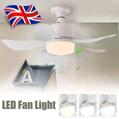 NetHong Modern LED Ceiling Fan With Light Dimmable E27 Bedroom Living Room Fan Lamp UK