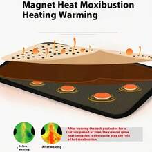 1/2pcs Hot Compress, Suitable For Home And Office, Magnetic Relaxation Support, Comfortable Wrapping, Used To Relax Neck Muscles, Suitable For Both Men And Women - Black - View 4