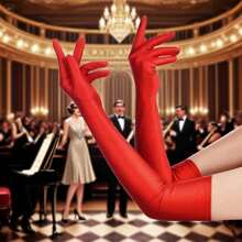 1 Piece / 3 Pieces 21-Inch Stretch 1920s Opera Gloves, Satin Long Gloves, Silk Gloves, 1920s Gloves, Opera Long Gloves, 1920s Style, Gatsby, Flapper Gloves Halloween Halloween Accessories