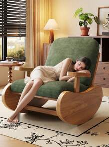 Ergonomic Recliner Rocker With Soft Cushion, Comfortable Backrest Armchair Suitable For Living Room And Bedroom