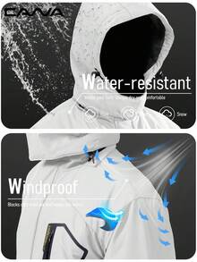 Cavva 男士冬季保暖内衬夹克 防水防风 多口袋滑雪外套 徒步露营登山滑雪