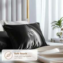 9件套缎面睡眠套装 | 比丝绸更柔软的枕套和眼罩套装 - 包括1个缎面枕套、1个缎面睡帽、2个缎面发圈、4个发夹和1把头发柔顺梳 - 彩色 - 查看 4