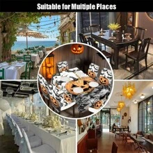 1/4/5/6/7/36pcs Halloween Theme, Pumpkins, Bats Printed Chair Covers / Chair Cover Set, Suitable For Indoor Home Restaurant, Hotel Modern Daily Decoration,Party Decoration,Wedding Decoration,Dining Room Decoration,Kitchen Decoration,Tablecloth Suitable For Square Tables, Elastic Chair Covers Can Be Washed