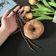 Cute Donut Plush Doll Keychain, Adorable Bag Charm, Girly Small Pendant