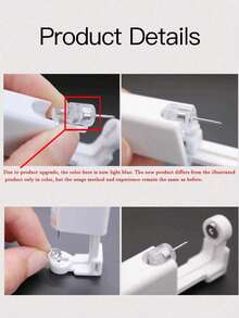 6pcs Disposable Ear Piercing Gun With Built-In Ear Studs-Safety Self Ear Piercing Tool Set Disposable Sterile Piercing Unit Studs Flower Style Piercing Gun Piercer Tool Machine Body Piercing Jewelry