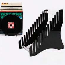 亚克力透明黑色CD/LP展示架，可容纳12张光盘，适用于CD/LP存储 - 彩色 - 查看 7