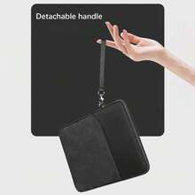 1 件涤纶材料粉色轻质拉链大容量多层电子笔记本带衬垫旅行保护套，适用于 8 英寸/11 英寸/12.9 英寸平板电脑 - 黑色 - 查看 7