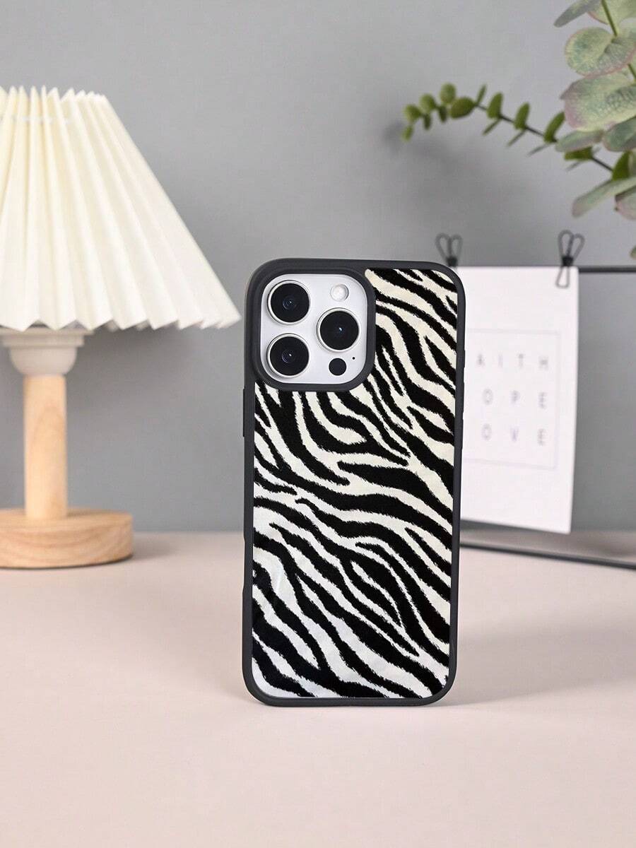 GALLAPLE Zebra Print Magnetic Phone Case, Stylish And Wild,Made Of Soft Material That Is Drop-Proof, Shock-Proof, And Scratch-Resistant, It Is Dirt-Resistant And Durable, Compatible With IPhone 17Promax/17Pro/17AIR/17/16Promax/16Pro/16Plus/16/15Promax/15Pro/15Plus/15/14Promax/14Pro/14Plus/14/13Promax/13Pro/13/12Promax/12Pro/12/11Promax/11Pro/11/XSMAX/X/XS - 黑色 - 查看 1
