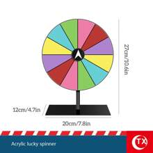1قطعة عجلة جوائز أكريليك DIY للأحزاب قابلة للمسح مع حامل، لوحة دوارة محمولة للمهرجانات والفعاليات، متعة تفاعلية لأمسيات ألعاب العائلة والفصول الدراسية، أداة تعليمية عجلة دوارة للطاولة ، عجلة السحب للحظ، المهرجانات والمعرض التجاري