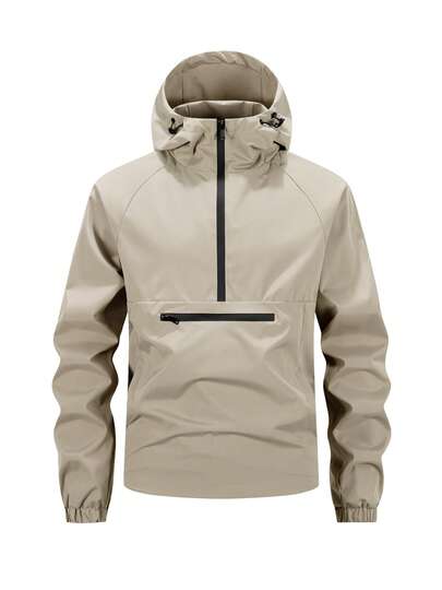 Chaqueta con capucha para hombre para deportes al aire libre, sudadera con media cremallera, para primavera/otoño/invierno