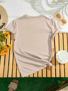 100% Cotton T-Shirt Women's Short-Sleeved T-Shirts, Western Cowboy Pattern T-Shirts, Cowboy Vintage T-Shirts - Màu be - Xem 2