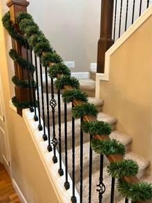 15 mètres Guirlande pour décorations de Noël - Décoration de fête verte douce non éclairée pour une utilisation intérieure ou extérieure - Verdure artificielle de haute qualité pour la maison et le jardin, ou décorations de mariage et de fête, décorations de Noël, décorations de sapin de Noël, décoration d'escalier, couronne, Noël, décoration de Noël pour la maison - Multicolore - Voir 4