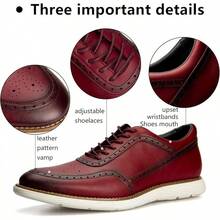 Men's Oxford Shoes Dress Shoes Men's Lightweight Lace-Up Fashion Shoes-20256688 - 紅色-06 - 查看 11
