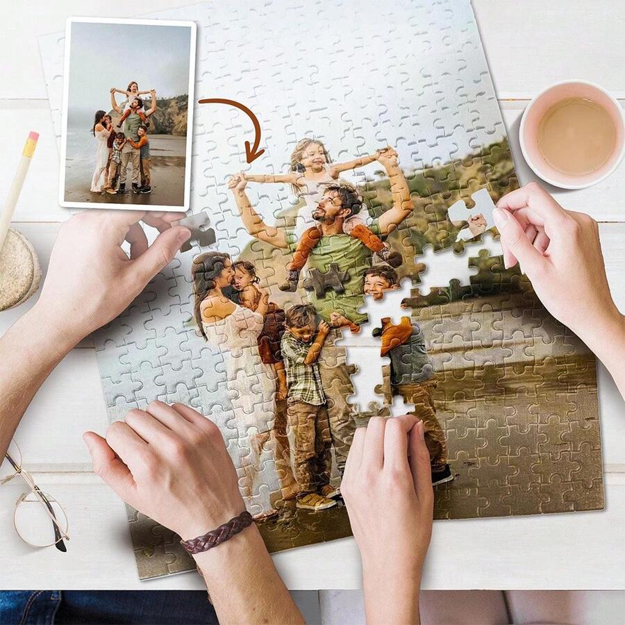 Custom Puzzle From Photo - Personalized Jigsaw Puzzles With Picture - Photo Puzzle Anniversay Gift - Up To 500 Pieces Puzzle - Multicolor - View 1